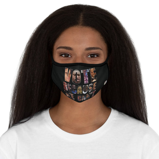 HME Vote Because We Can’t Blue Fitted 2 layer Polyester Face Mask