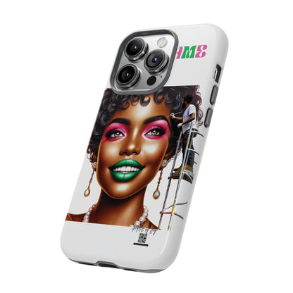 Phone Case - Ahnye's Melanin Collection Devine 9, AKA creation of beauty (White)