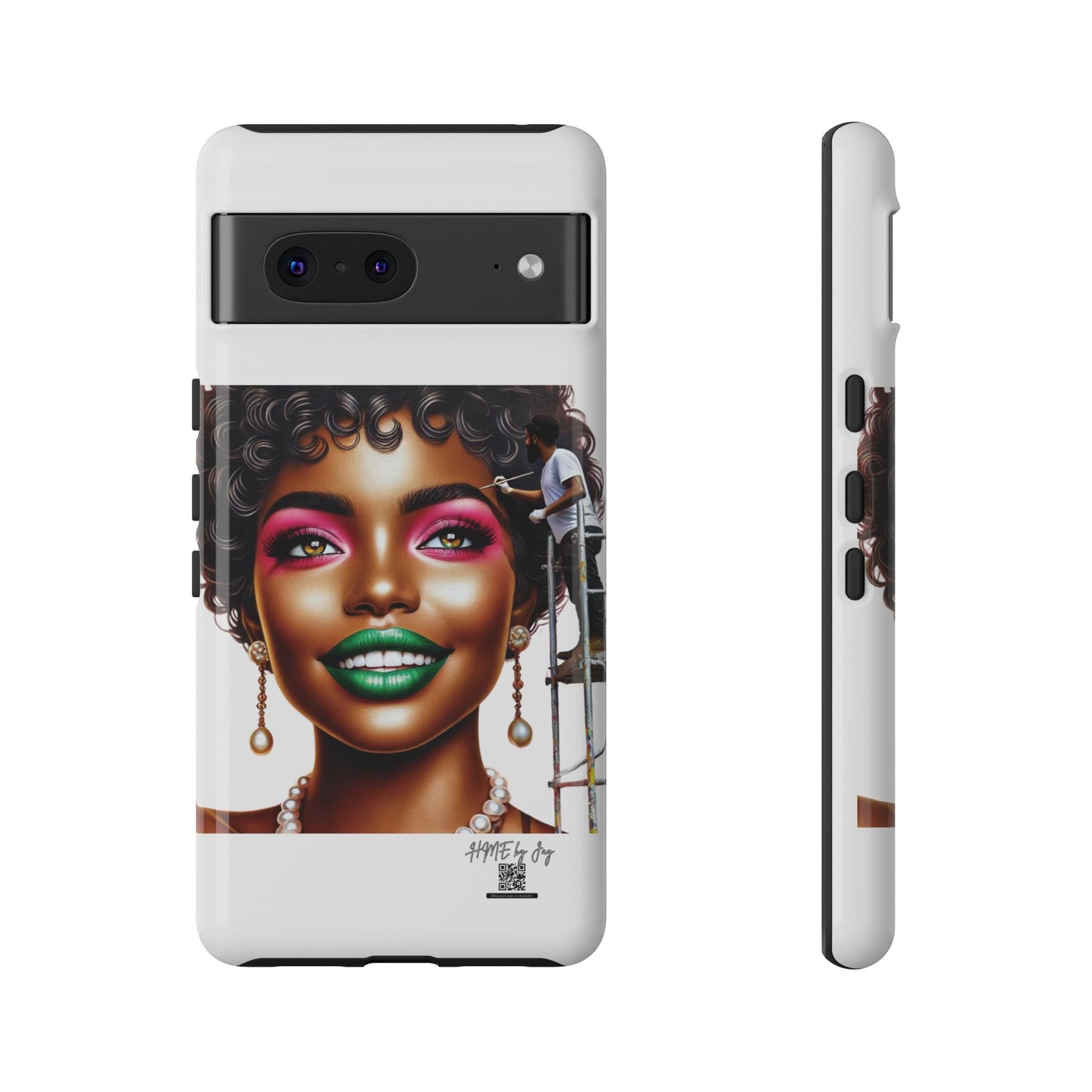 Phone Case - Ahnye's Melanin Collection Devine 9, AKA creation of beauty (White)