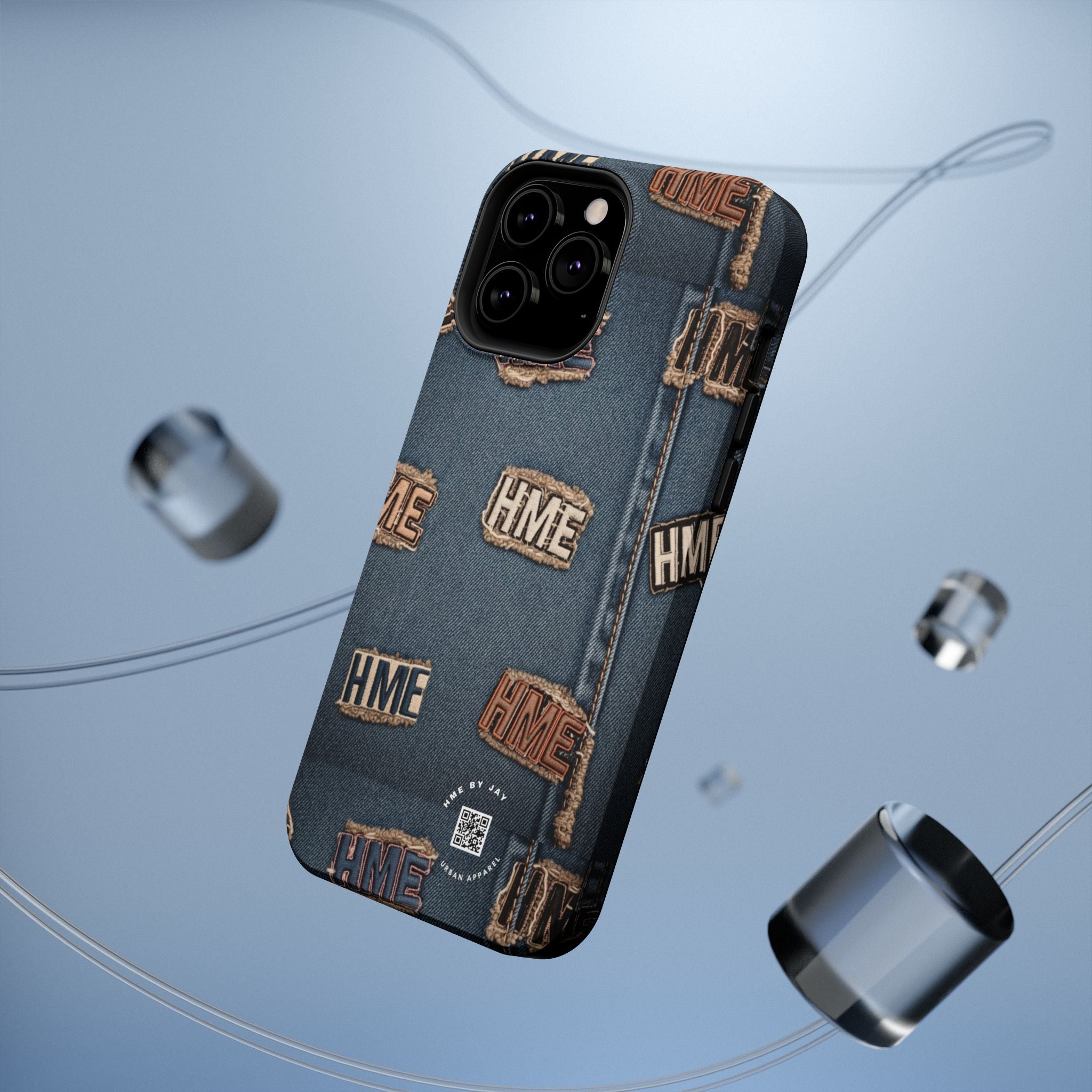 Phone Case Stressed Denim HME Patches Impact-Resistant