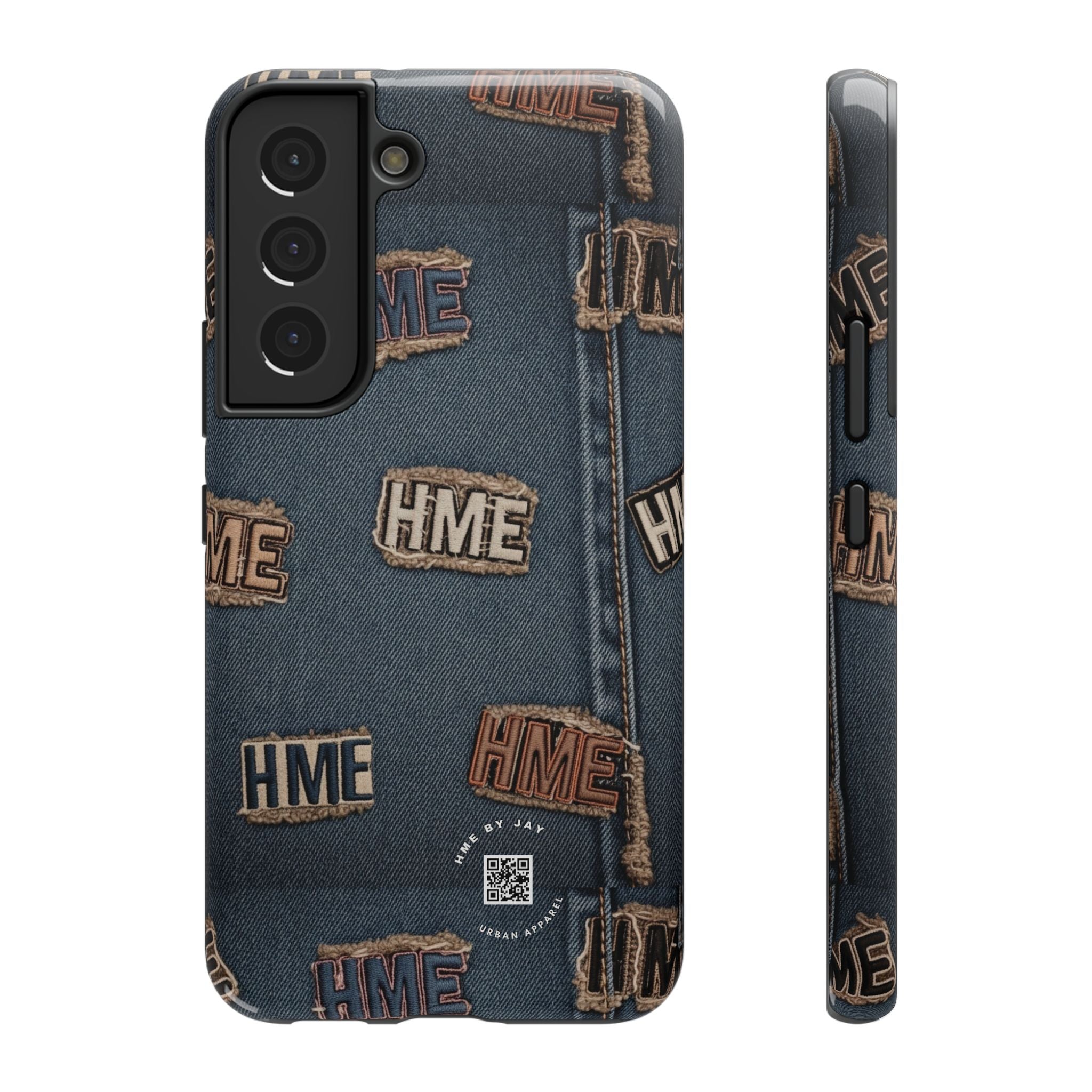 Phone Case Stressed Denim HME Patches Impact-Resistant