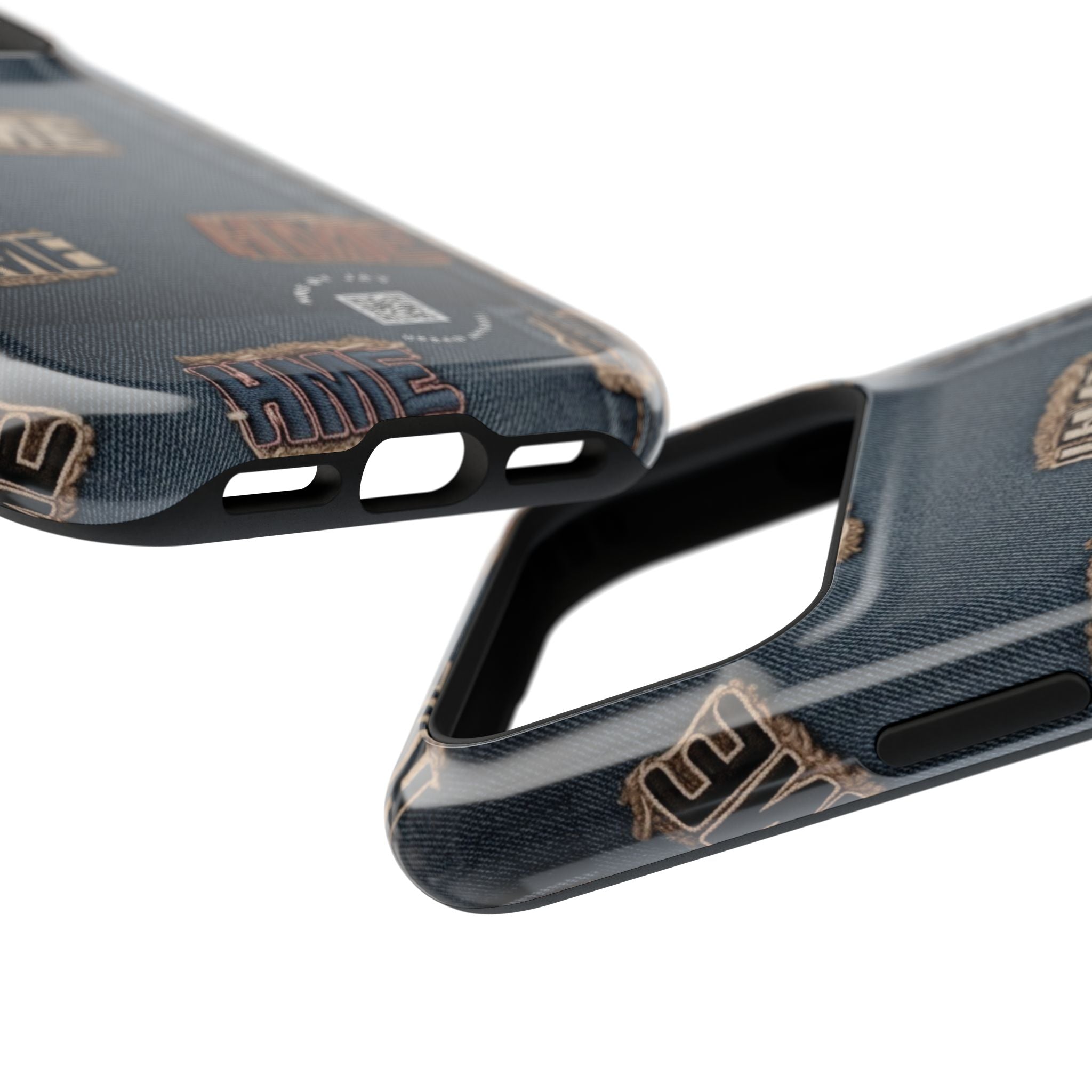 Phone Case Stressed Denim HME Patches Impact-Resistant