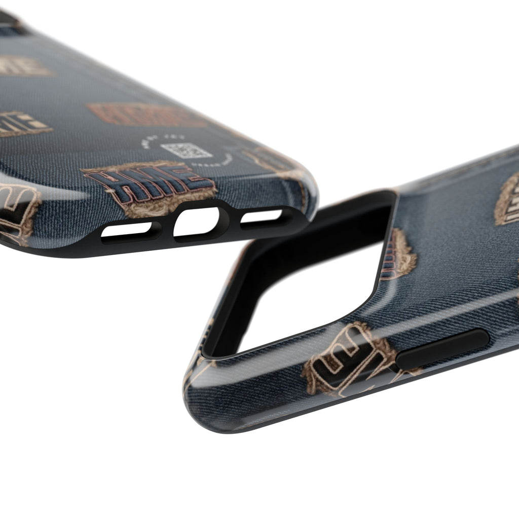 Phone Case Stressed Denim HME Patches Impact-Resistant