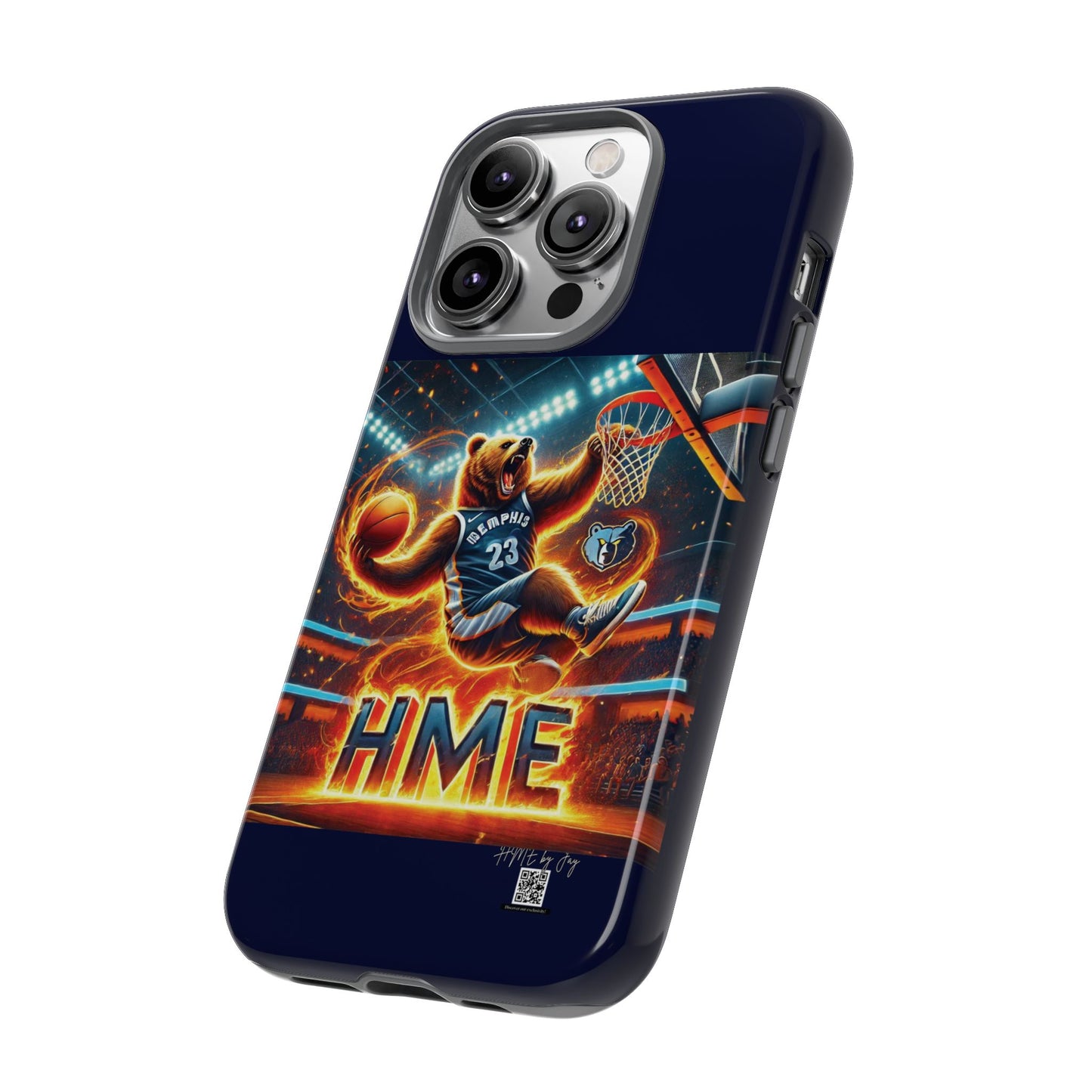 Phone Cases - Memphis Grizzlies Bear Dunkin on Fire Design