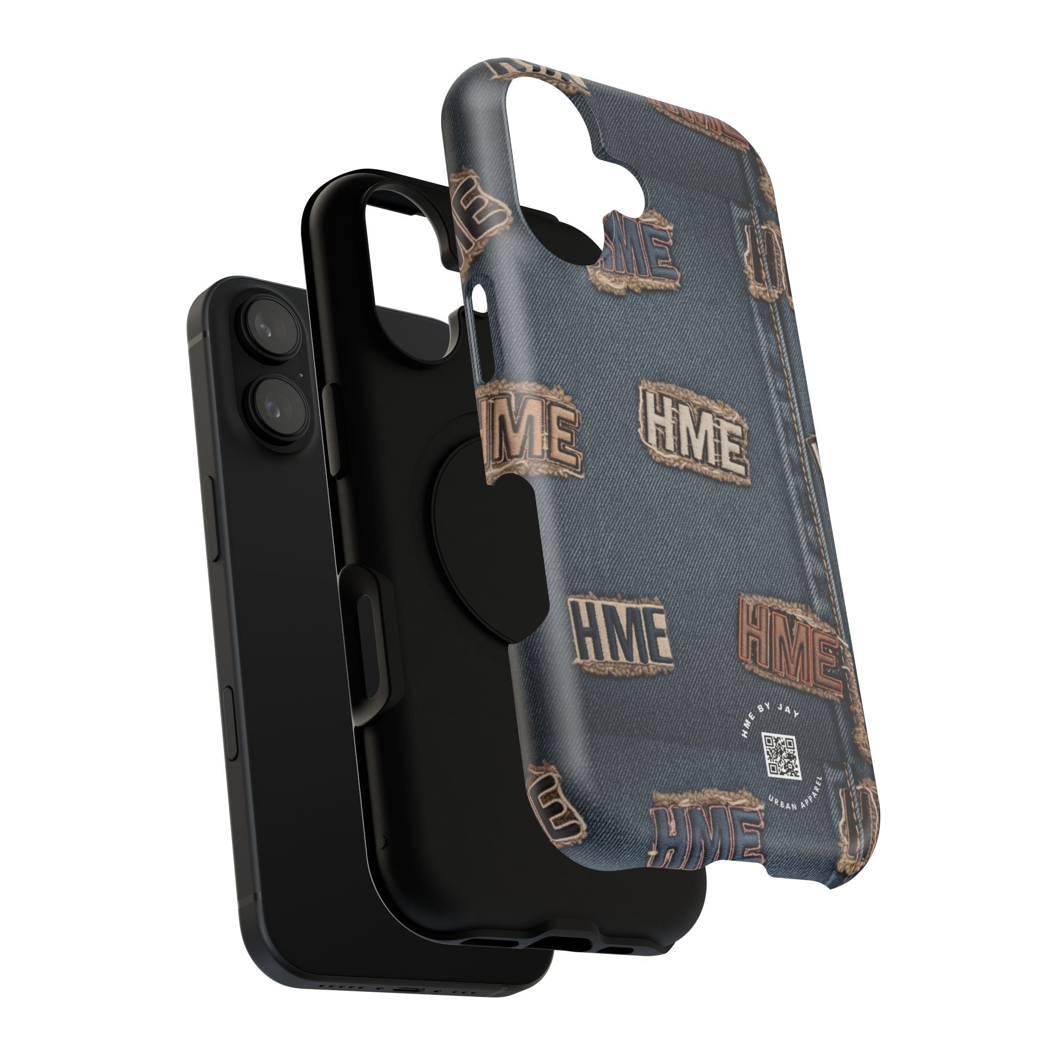 Phone Case Stressed Denim HME Patches Impact-Resistant
