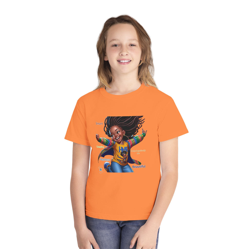 Empowerment Youth Tee (Ahnye's Melanin Collection) - Smart, Creative, Fearless, Beautiful, Gift for Kids, Inspirational Apparel, Back to School, Birthday, [...]