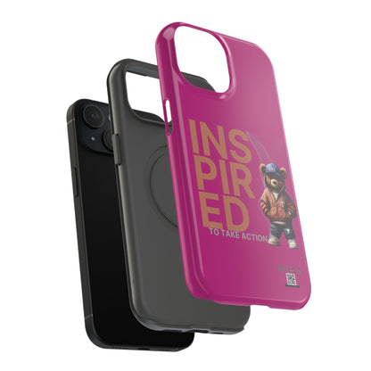 Phone Cases - HME Logo Bear, Inspired to take action Pink