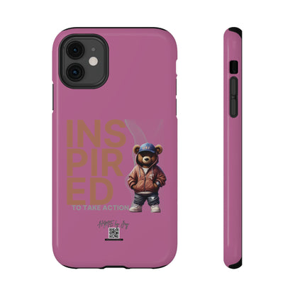 Phone Cases - HME Logo Bear, Inspired to take action light pink