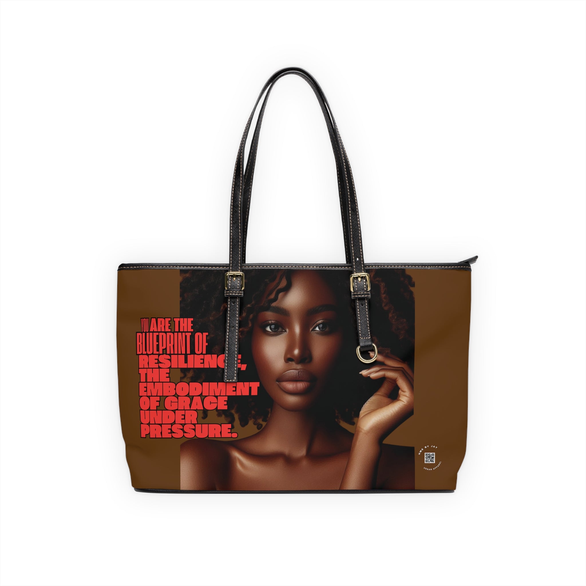 Shoulder Bag - Ahnye's Melanin Collection The Blueprint words of affirmation (Brown)