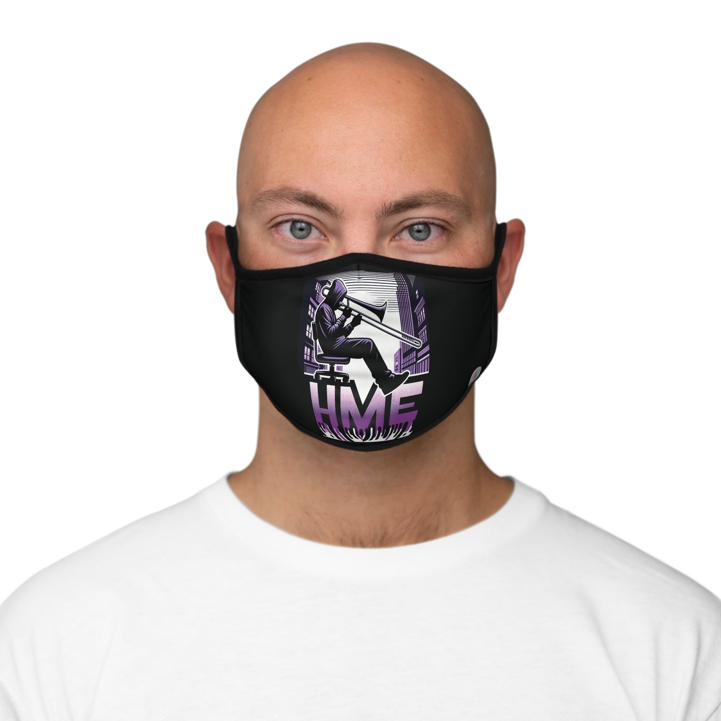 The Trombone Collection (Black) Fitted 2 layer Polyester Face Mask