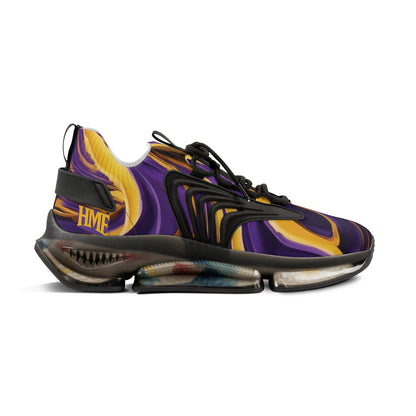 FlexComfort Purple and Gold Men's Mesh Sneakers