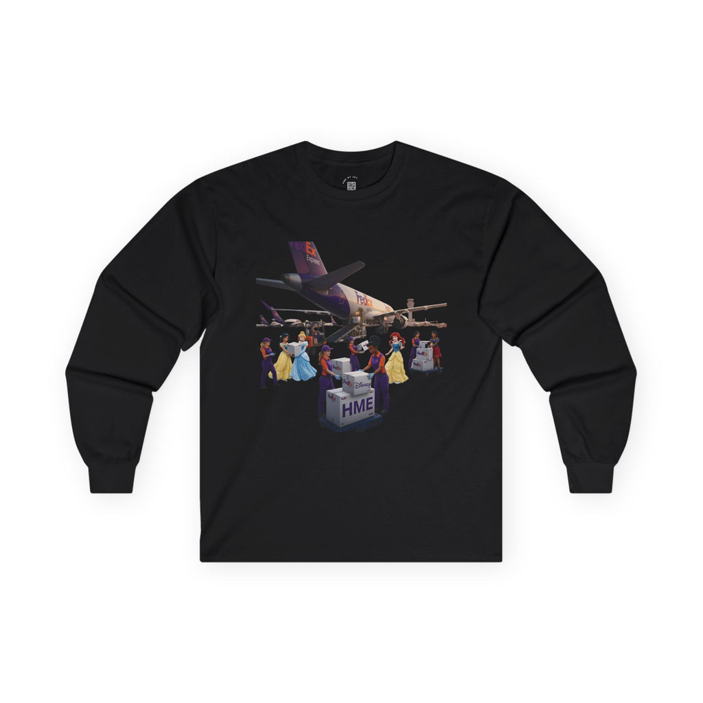 Long Sleeve Tee - Disney Princesses loading FedEx planes at the HUB