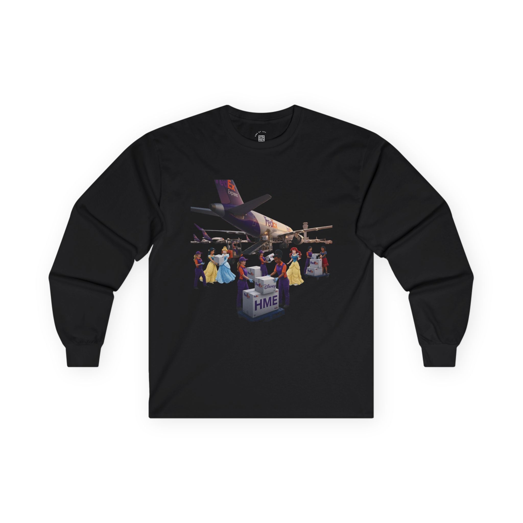Long Sleeve Tee - Disney Princesses loading FedEx planes at the HUB