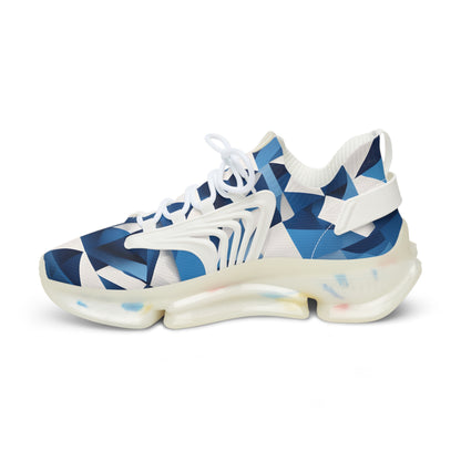 HME Blue and White Men's Mesh Sneakers