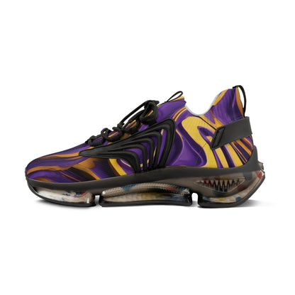 FlexComfort Purple and Gold Men's Mesh Sneakers