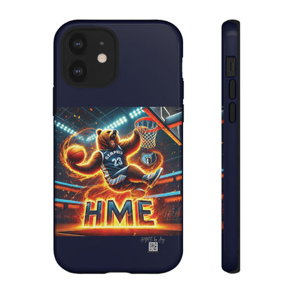 Phone Cases - Memphis Grizzlies Bear Dunkin on Fire Design