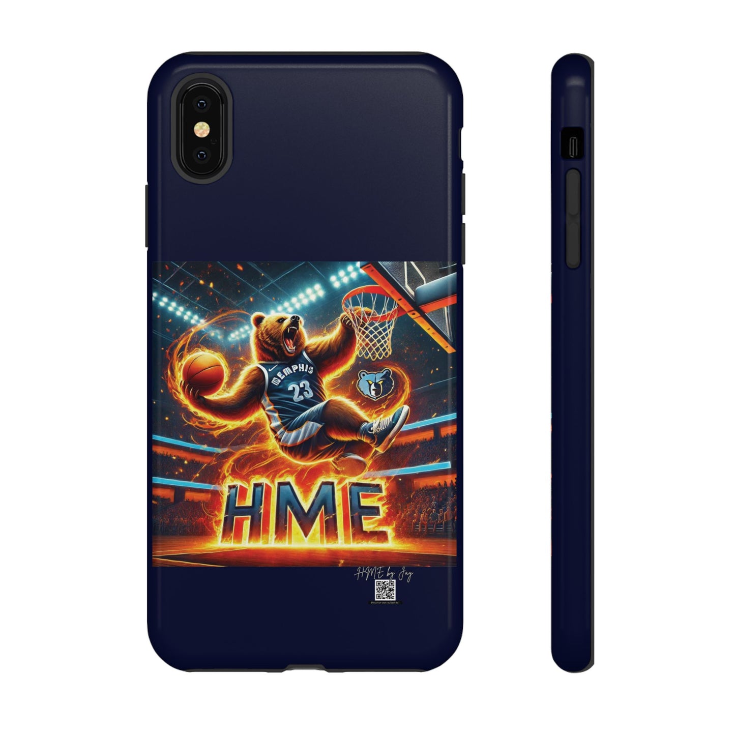 Phone Cases - Memphis Grizzlies Bear Dunkin on Fire Design