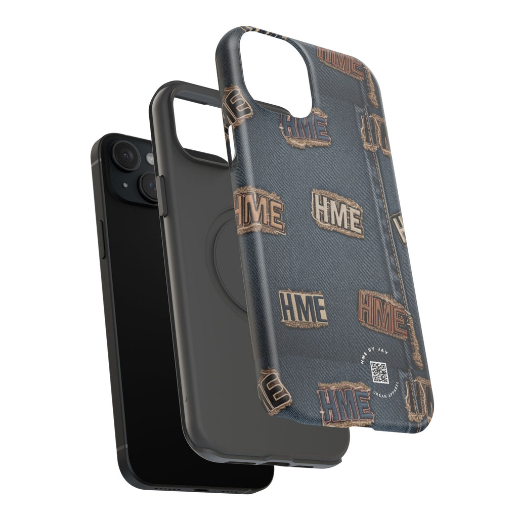 Phone Case Stressed Denim HME Patches Impact-Resistant