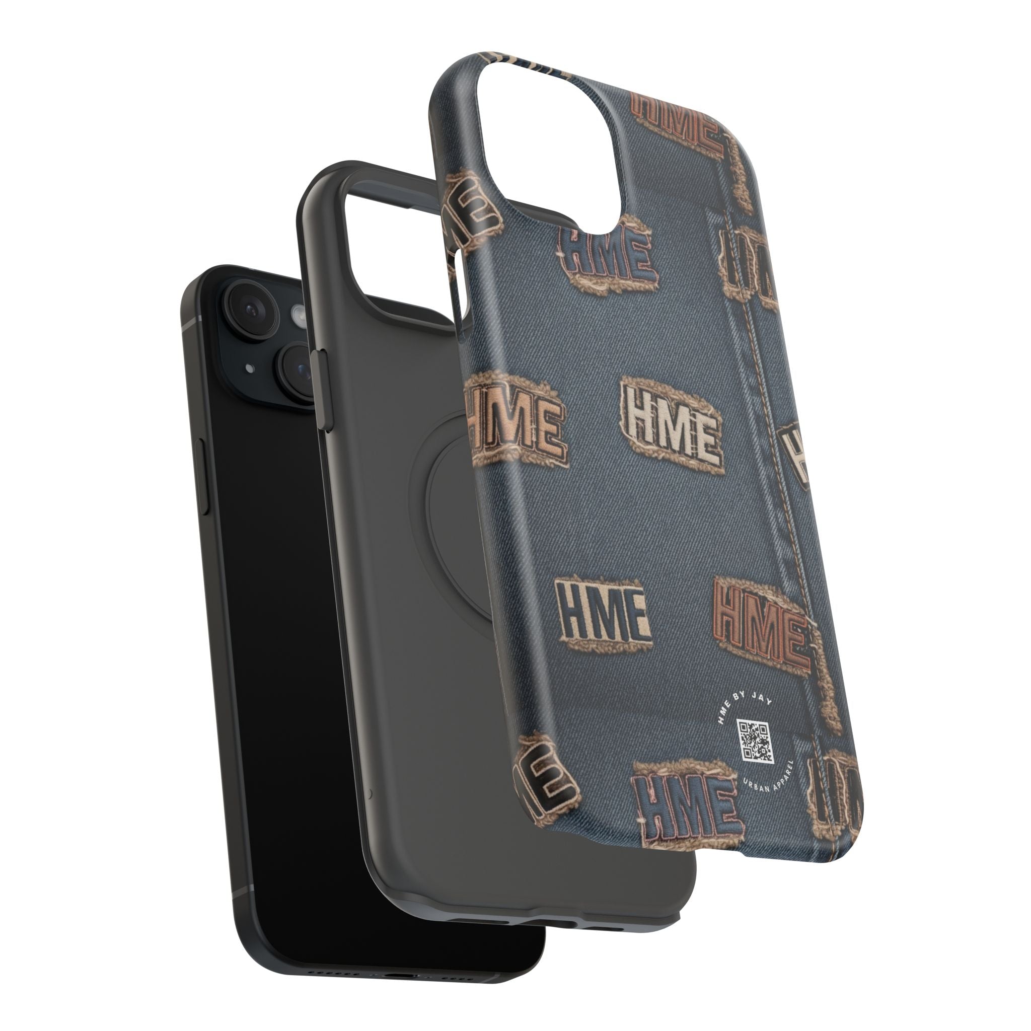 Phone Case Stressed Denim HME Patches Impact-Resistant