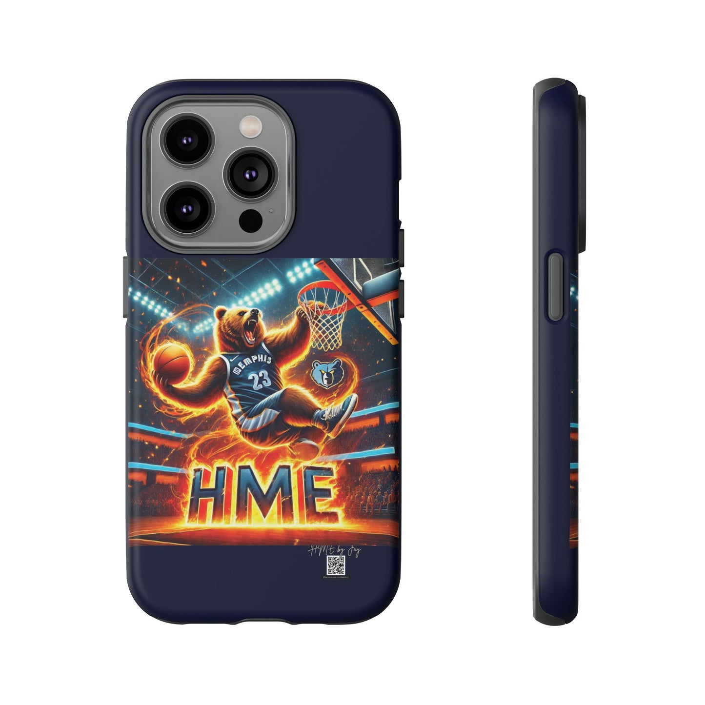 Phone Cases - Memphis Grizzlies Bear Dunkin on Fire Design