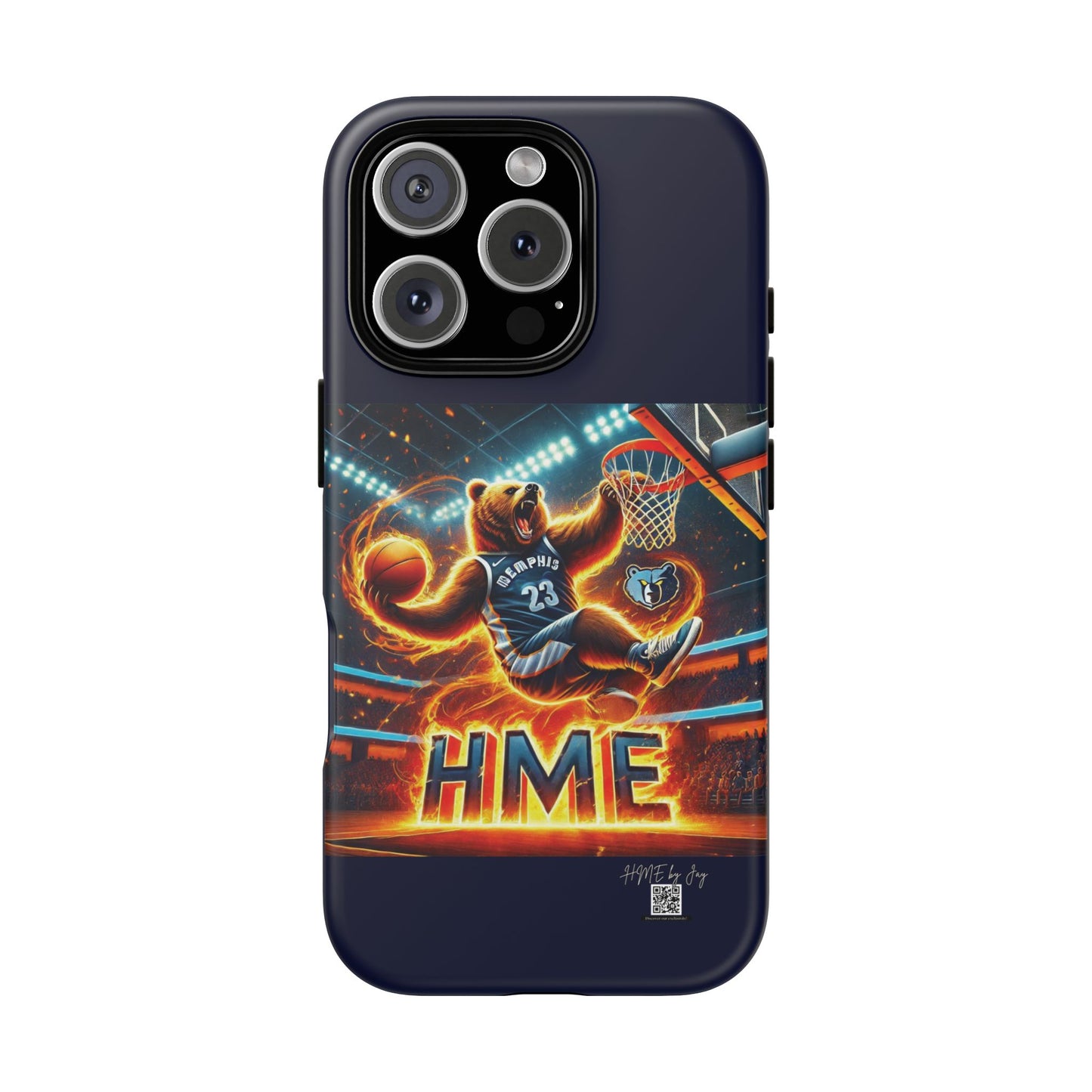 Phone Cases - Memphis Grizzlies Bear Dunkin on Fire Design