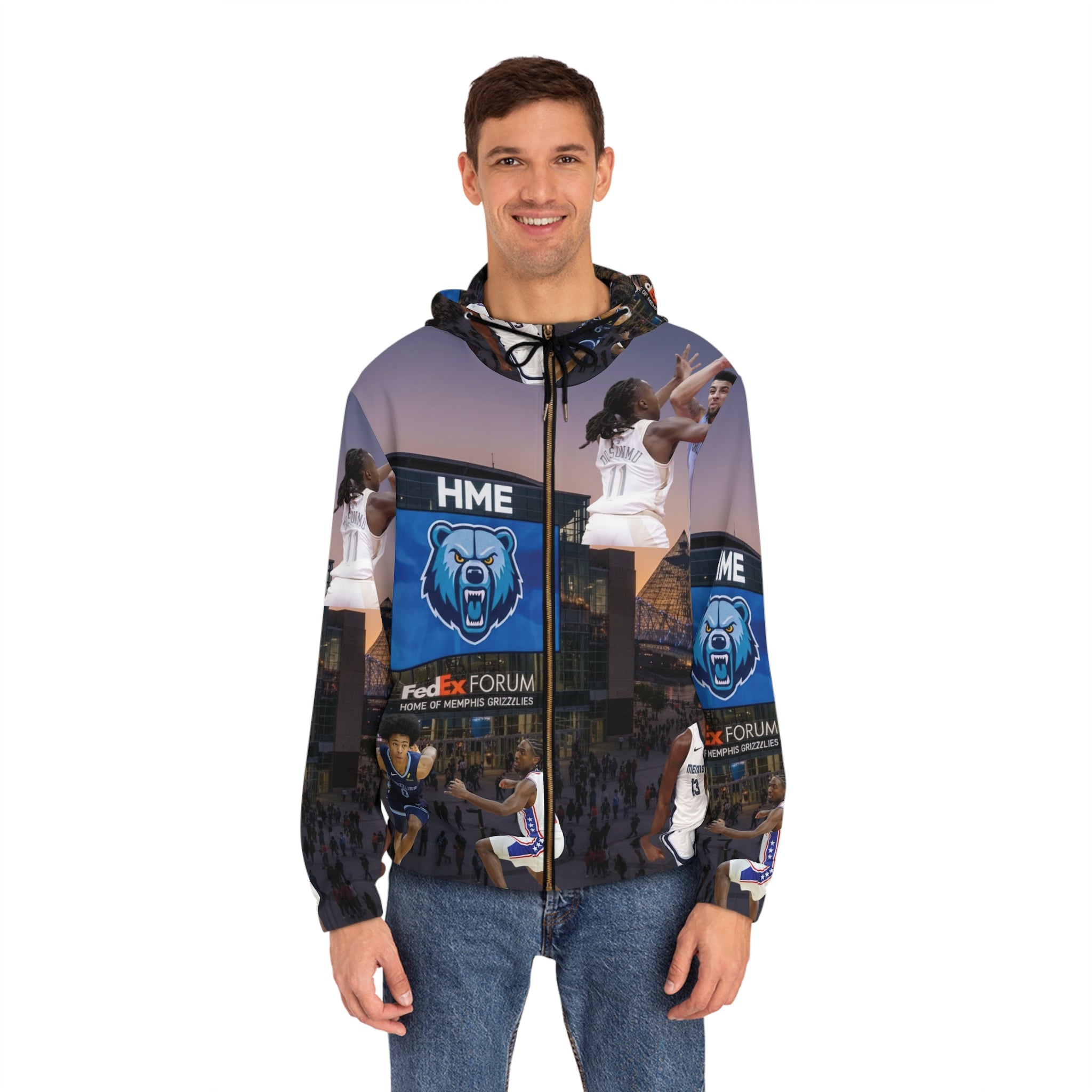 NBA Full-Zip Hoodie Memphis Grizzlies Jaren Jackson Jr Scotty Pippen Jr Jalen Wells Design