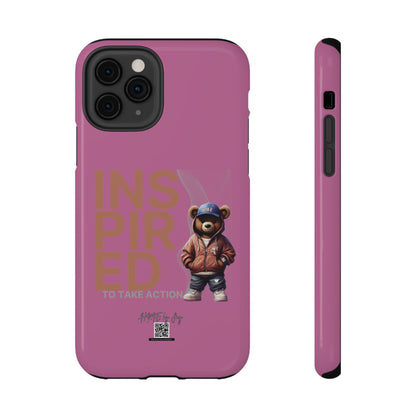 Phone Cases - HME Logo Bear, Inspired to take action light pink
