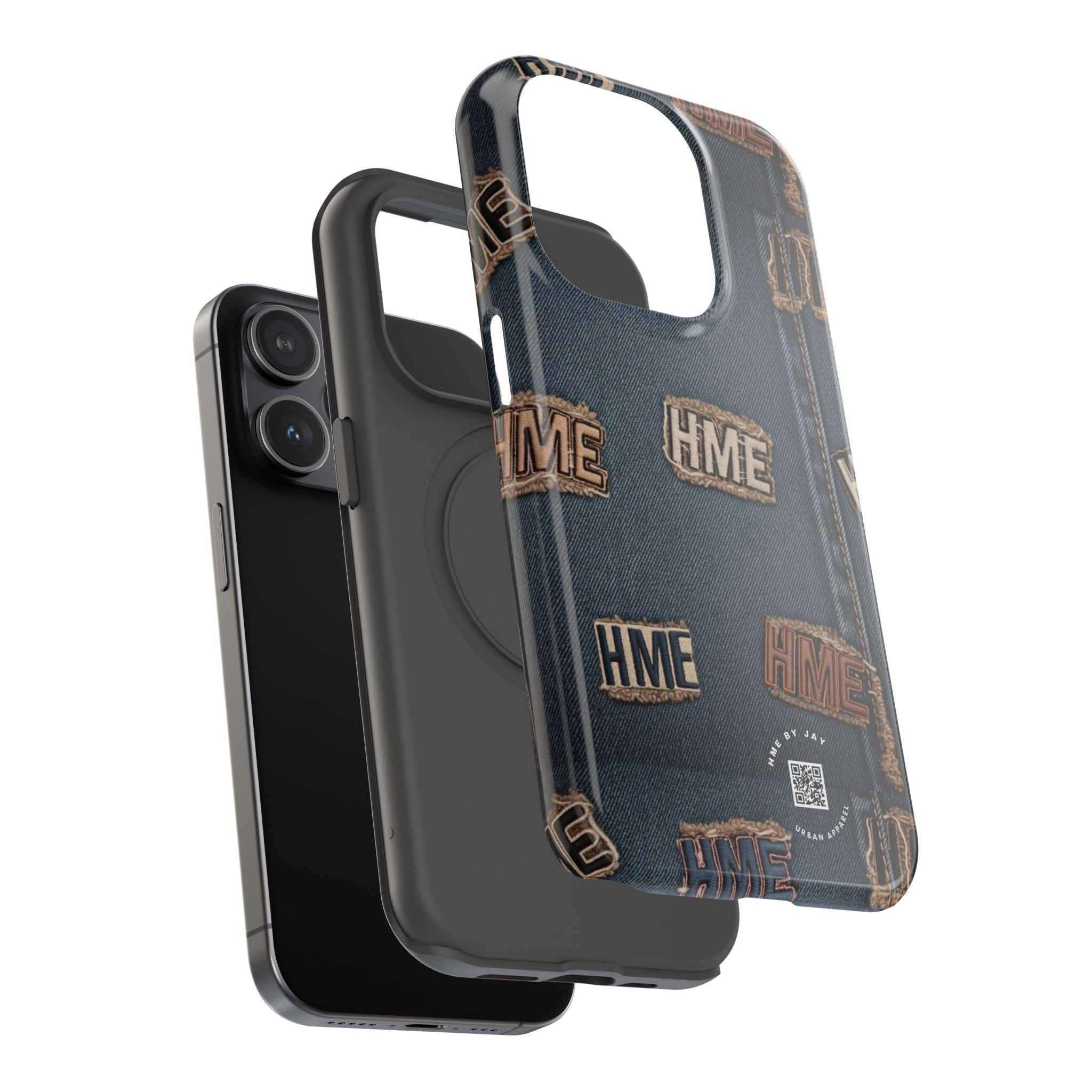 Phone Case Stressed Denim HME Patches Impact-Resistant