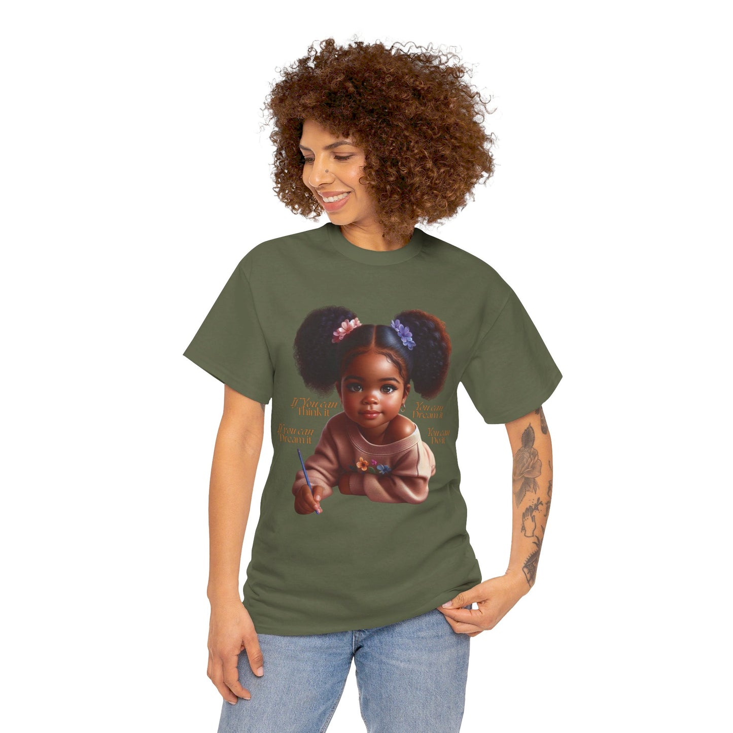 Ahnye’s Melanin Collection If you can think it Unisex Heavy Cotton Tee