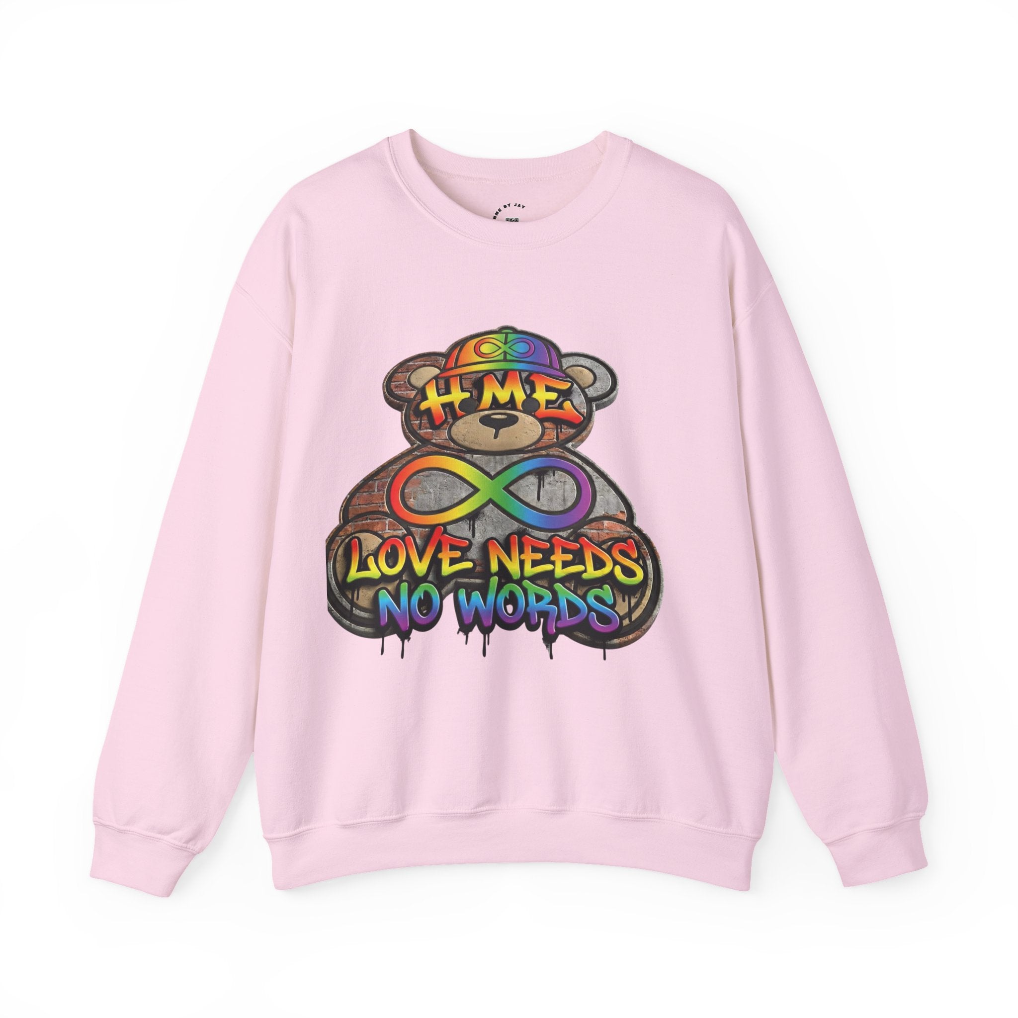 Autism Acceptance Crewneck Sweatshirt — "Socially Awkward? No, I’m Just Buffering" Colorful Puzzle Bear Design
