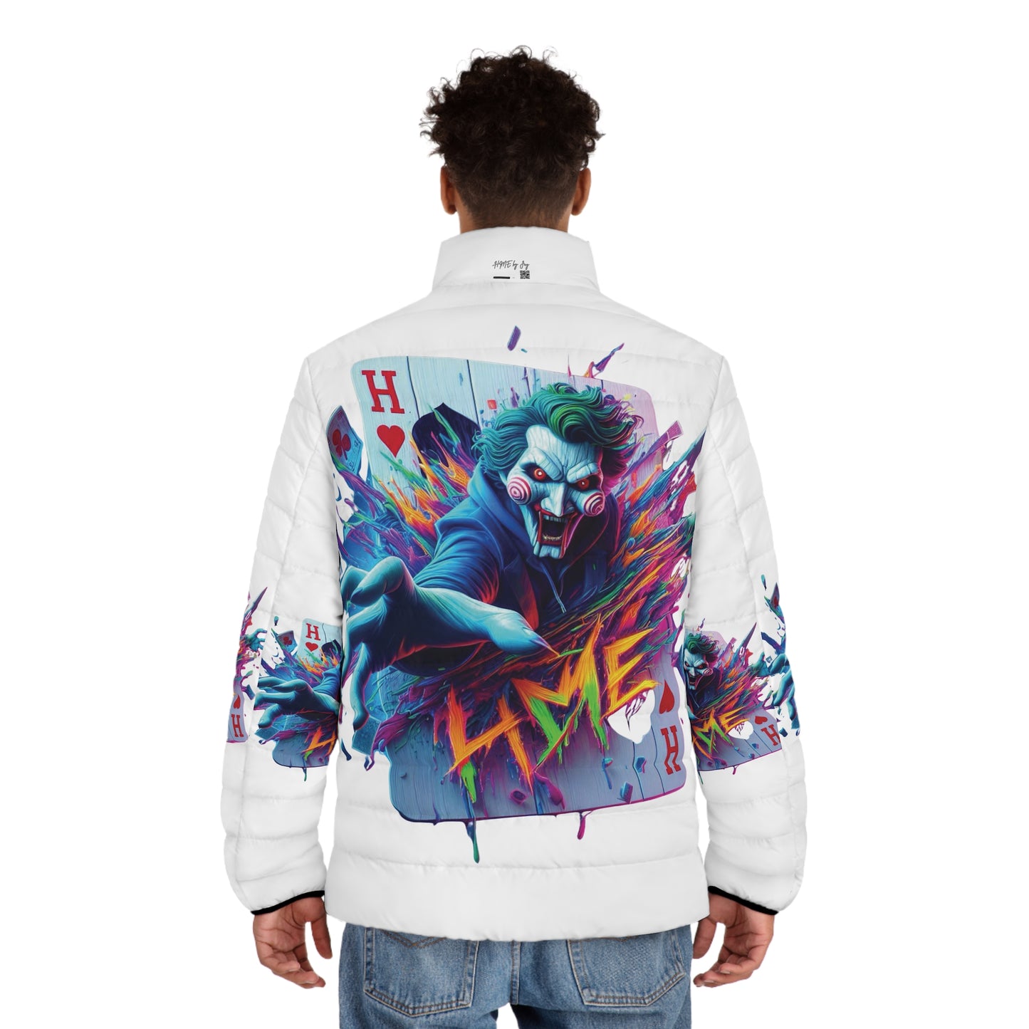 Puffer Jacket - White Special Edition Jigsaw for Horror & Pop Culture Enthusiasts