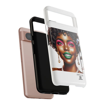 Phone Case - Ahnye's Melanin Collection Devine 9, AKA creation of beauty (White)