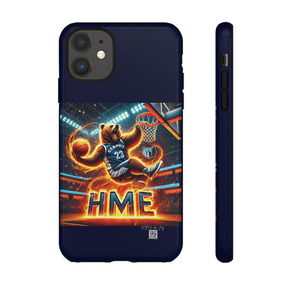 Phone Cases - Memphis Grizzlies Bear Dunkin on Fire Design