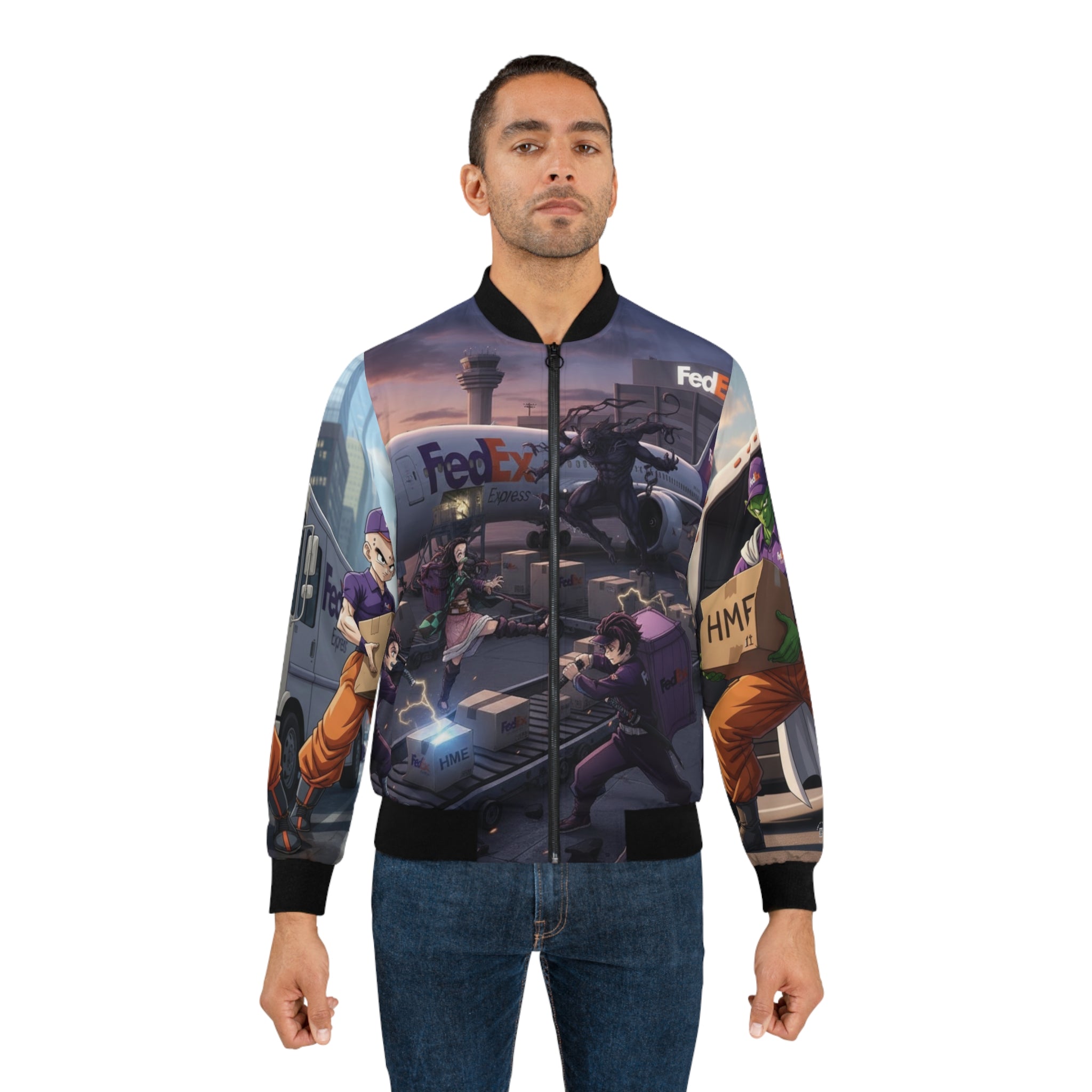 Anime Mashup Men's Bomber Jacket - FedEx Express Design for MEM HUB Fans