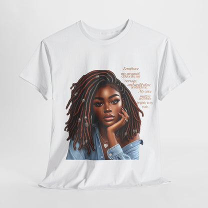 Ahnye’s Melanin Collection I embrace my strength Unisex Heavy Cotton Tee