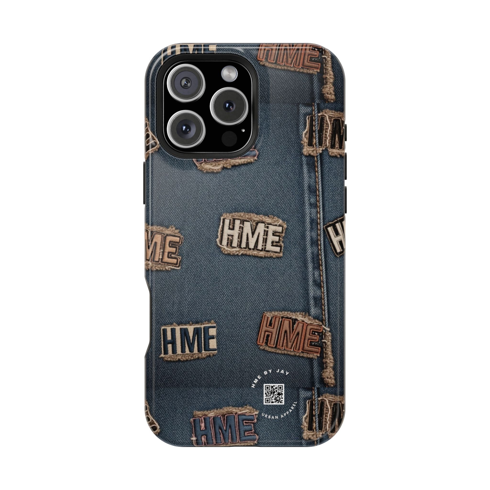 Phone Case Stressed Denim HME Patches Impact-Resistant