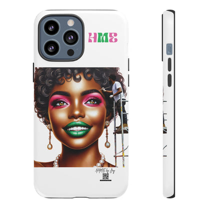 Phone Case - Ahnye's Melanin Collection Devine 9, AKA creation of beauty (White)