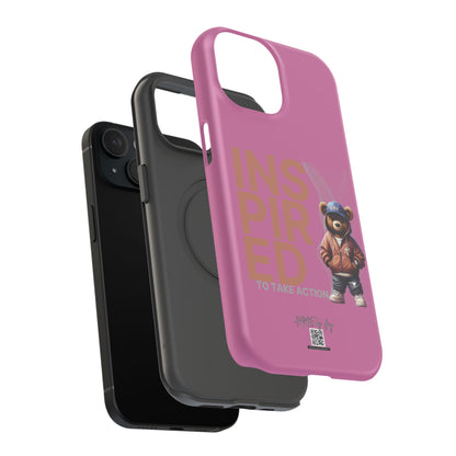Phone Cases - HME Logo Bear, Inspired to take action light pink
