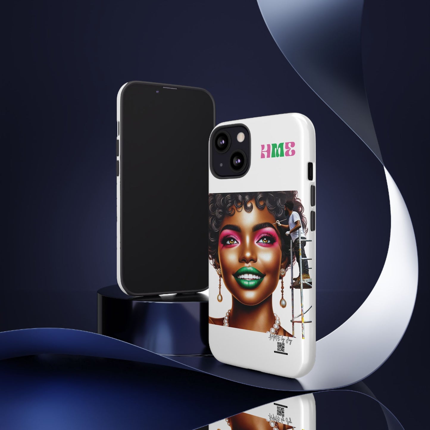 Phone Case - Ahnye's Melanin Collection Devine 9, AKA creation of beauty (White)