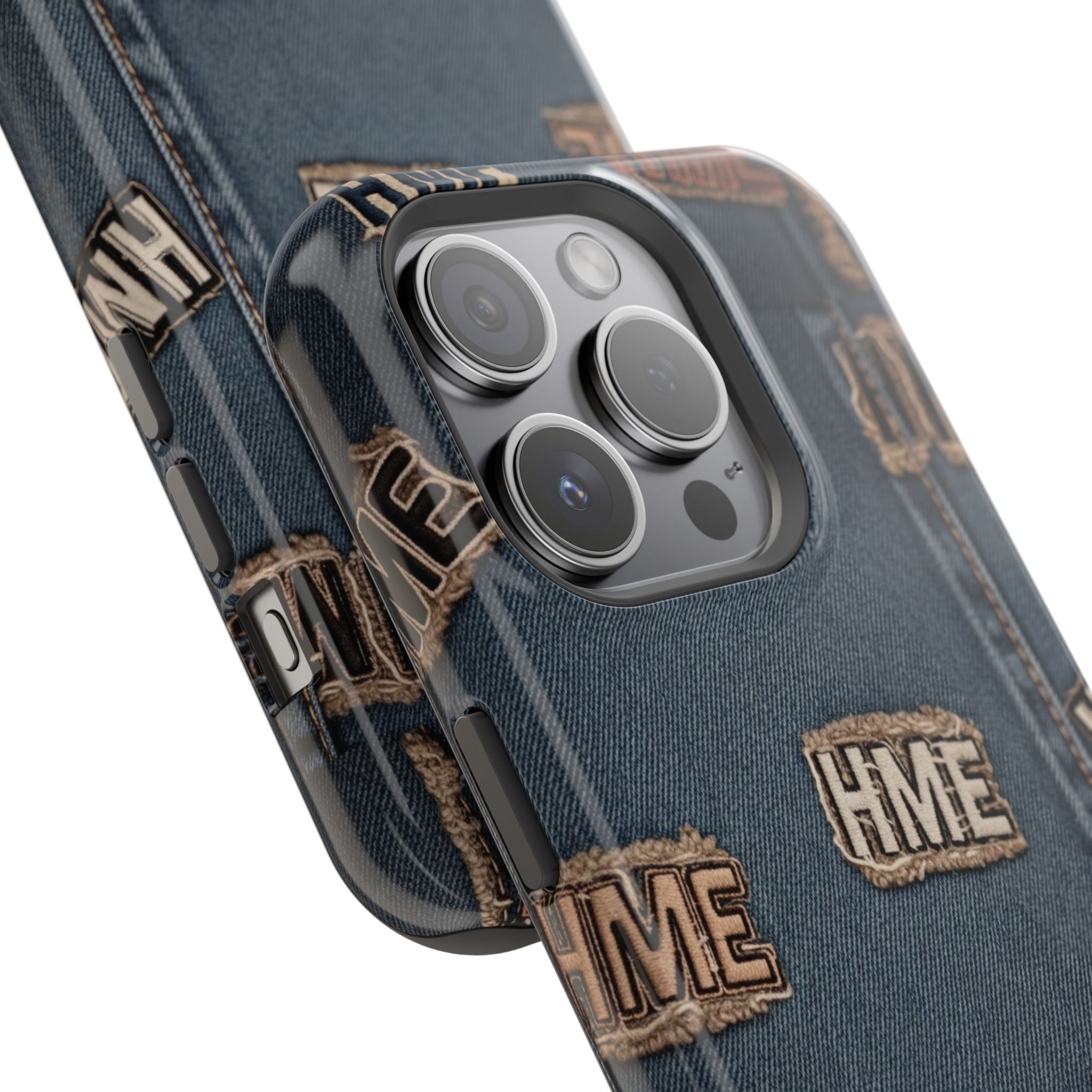 Phone Case Stressed Denim HME Patches Impact-Resistant