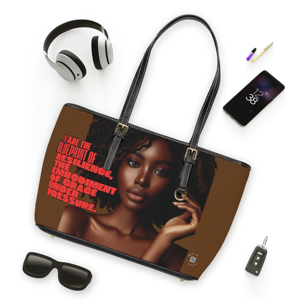 Shoulder Bag - Ahnye's Melanin Collection The Blueprint words of affirmation (Brown)