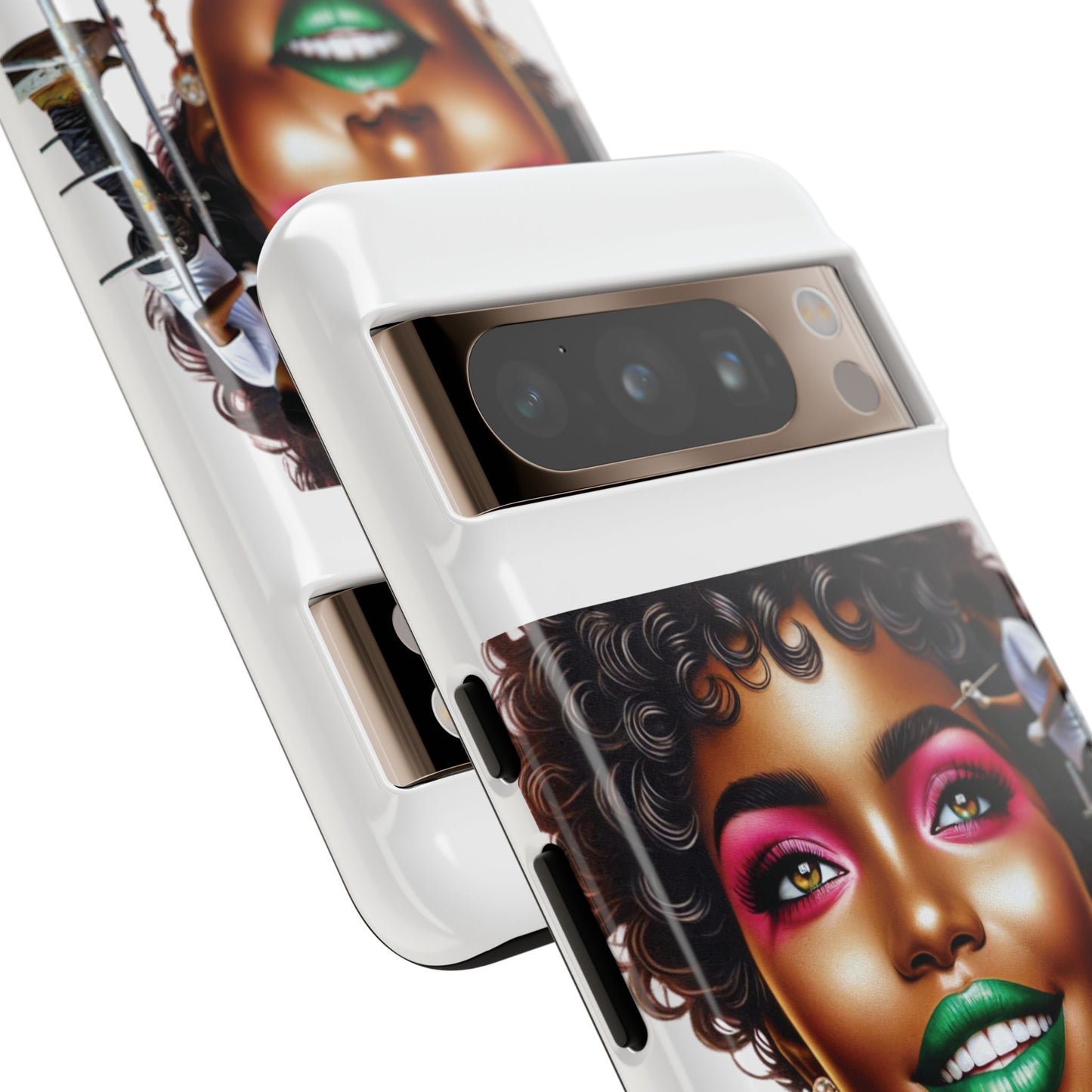 Phone Case - Ahnye's Melanin Collection Devine 9, AKA creation of beauty (White)