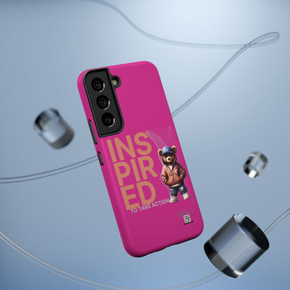 Phone Cases - HME Logo Bear, Inspired to take action Pink