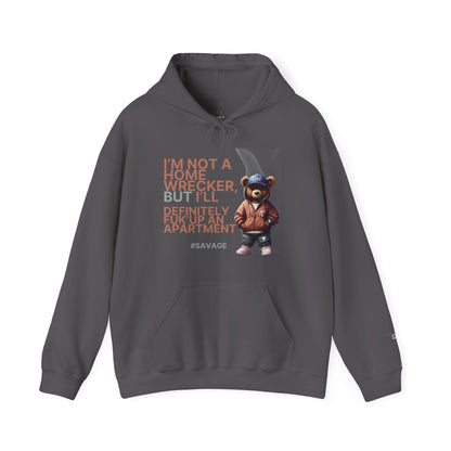 HME Bear Logo Heavy Blend Hooded Sweatshirt - I'm not a Home Wrecker Design