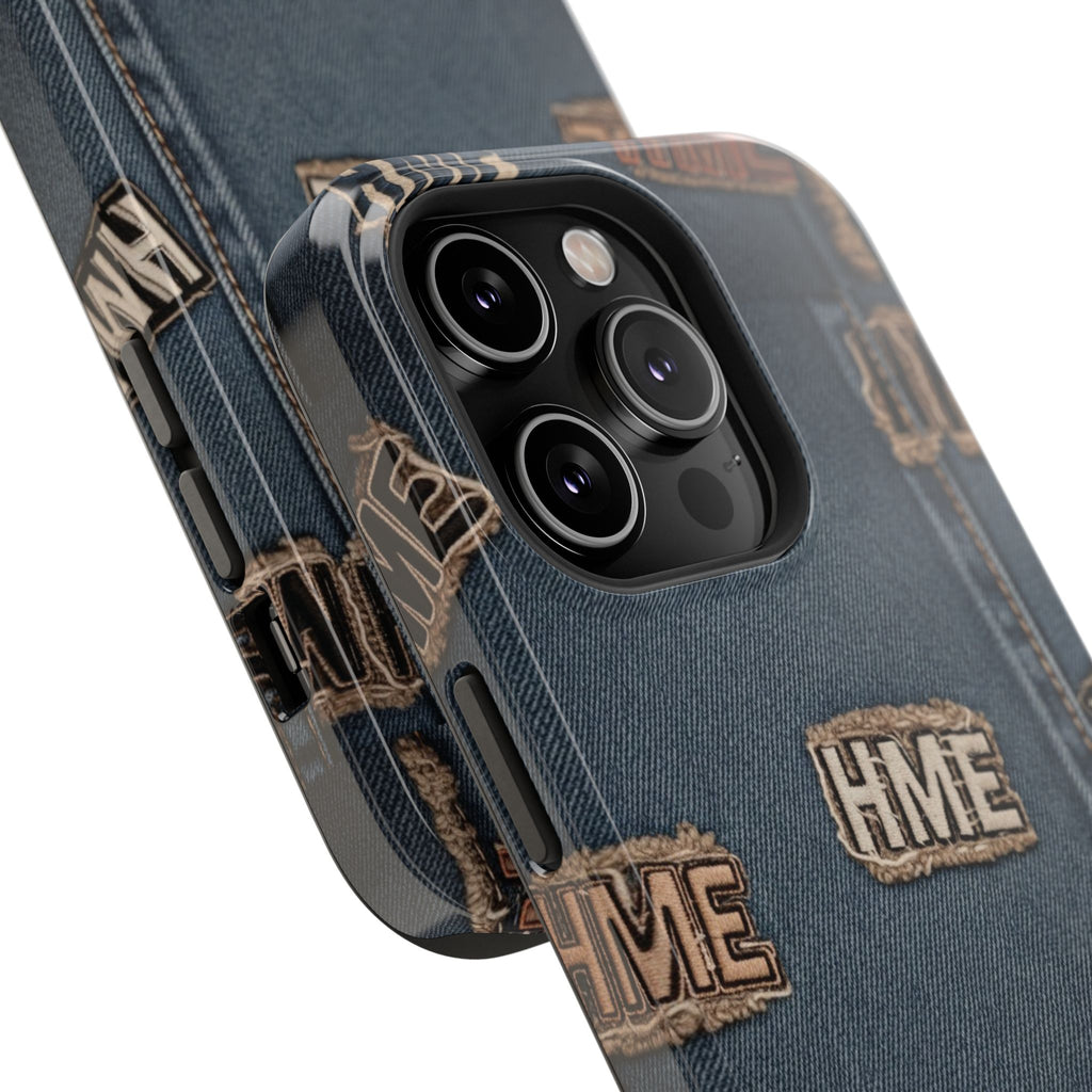 Phone Case Stressed Denim HME Patches Impact-Resistant