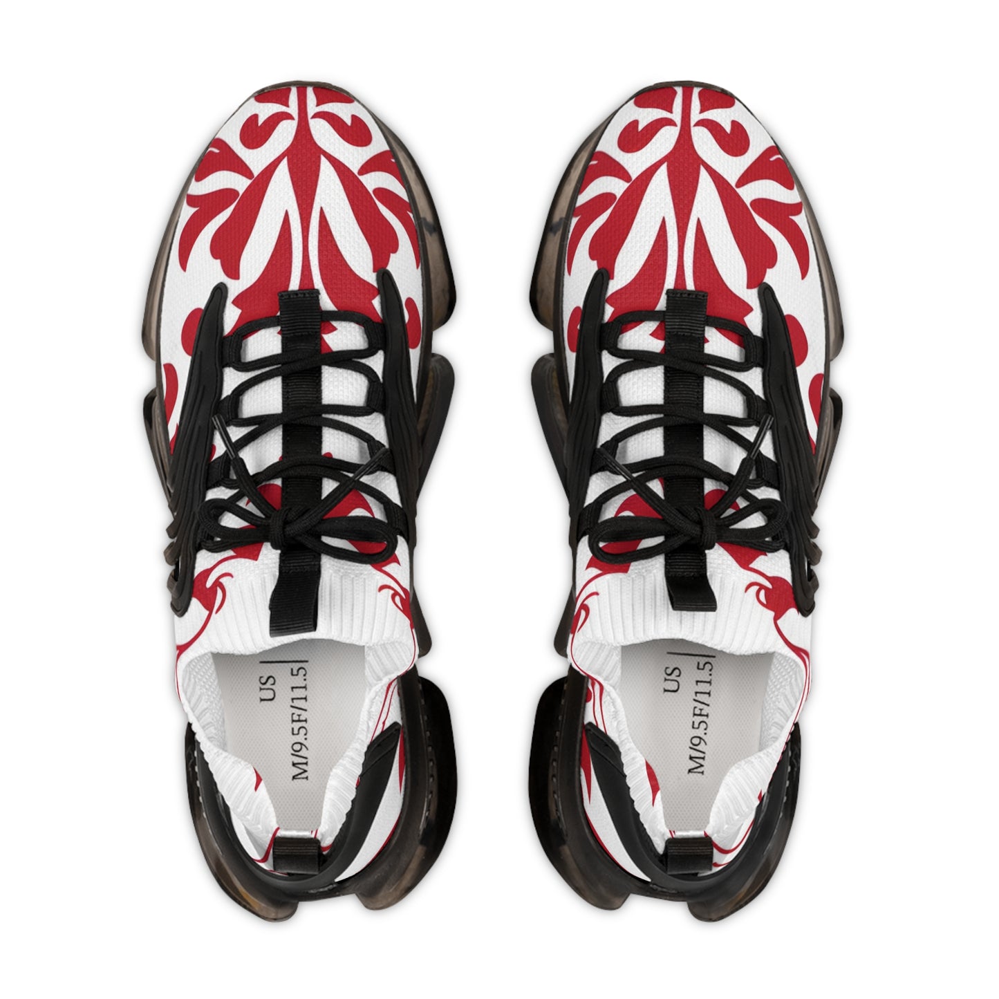 FlexComfort Red & White Men's Mesh Sneakers