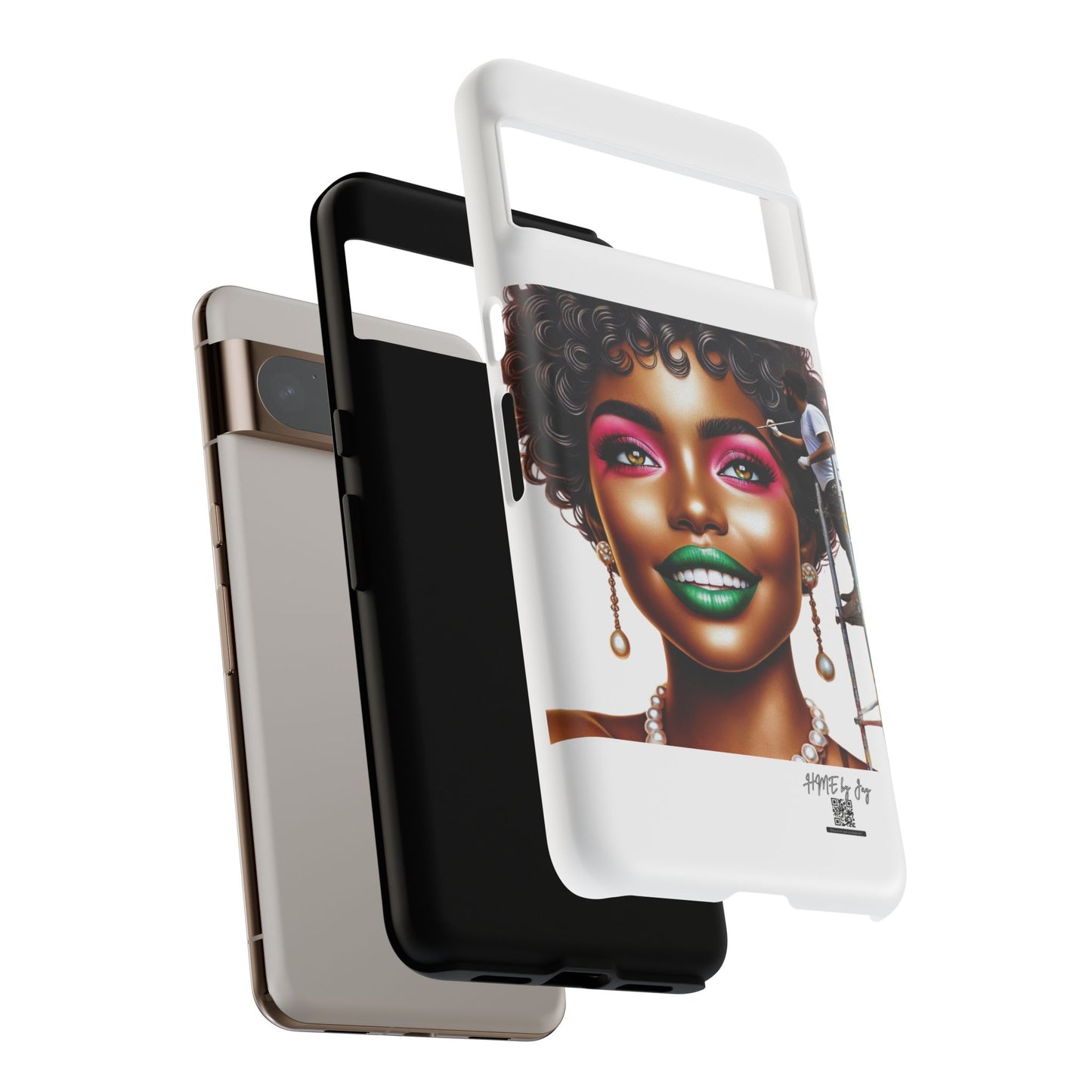 Phone Case - Ahnye's Melanin Collection Devine 9, AKA creation of beauty (White)