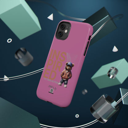 Phone Cases - HME Logo Bear, Inspired to take action light pink