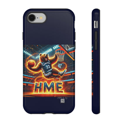 Phone Cases - Memphis Grizzlies Bear Dunkin on Fire Design