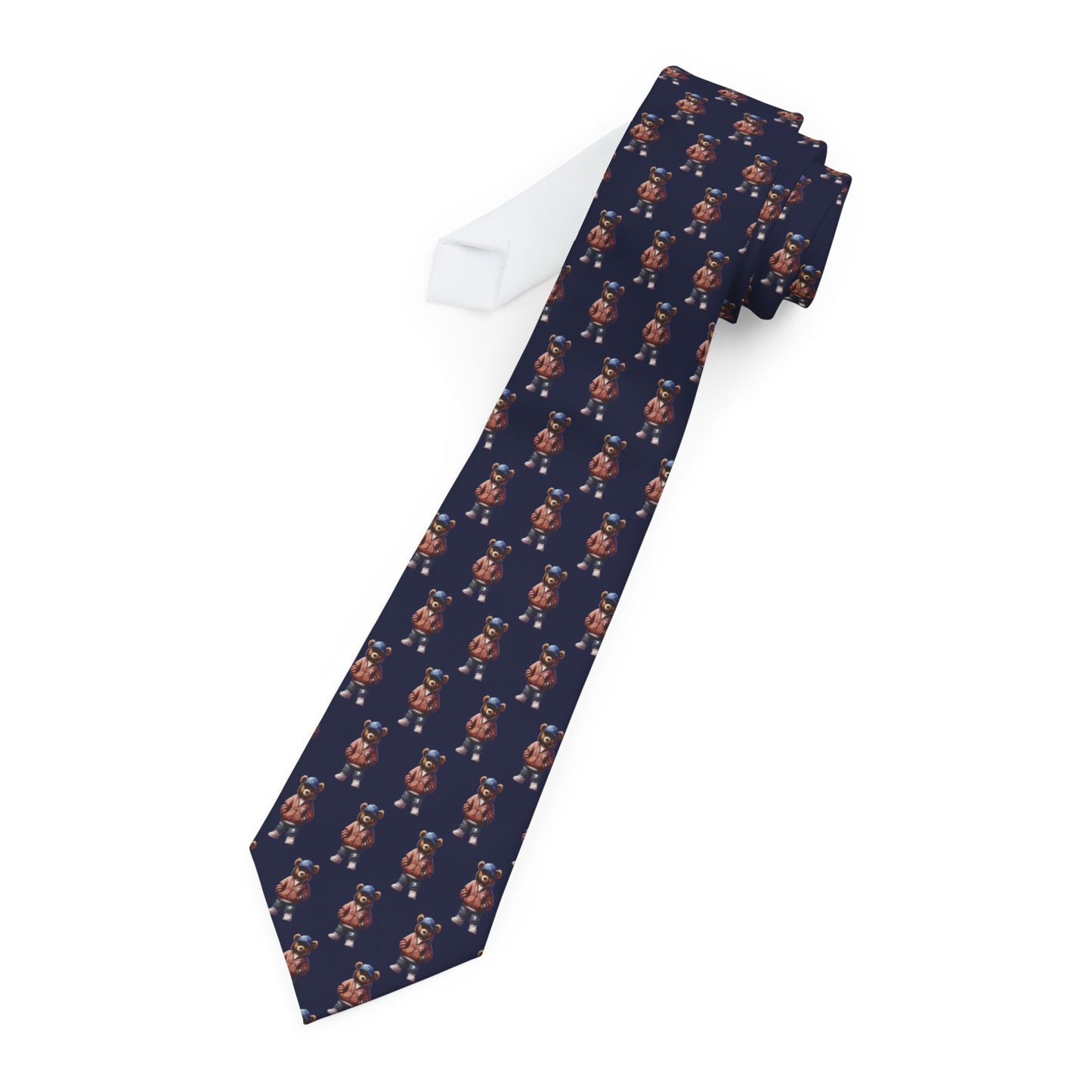 HME Bear Logo Collection Dark Navy Blue Necktie